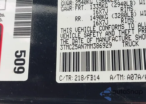 2021 Toyota Tacoma Sr V6 from USA, damaged, VIN 3TMCZ5AN7MM386929